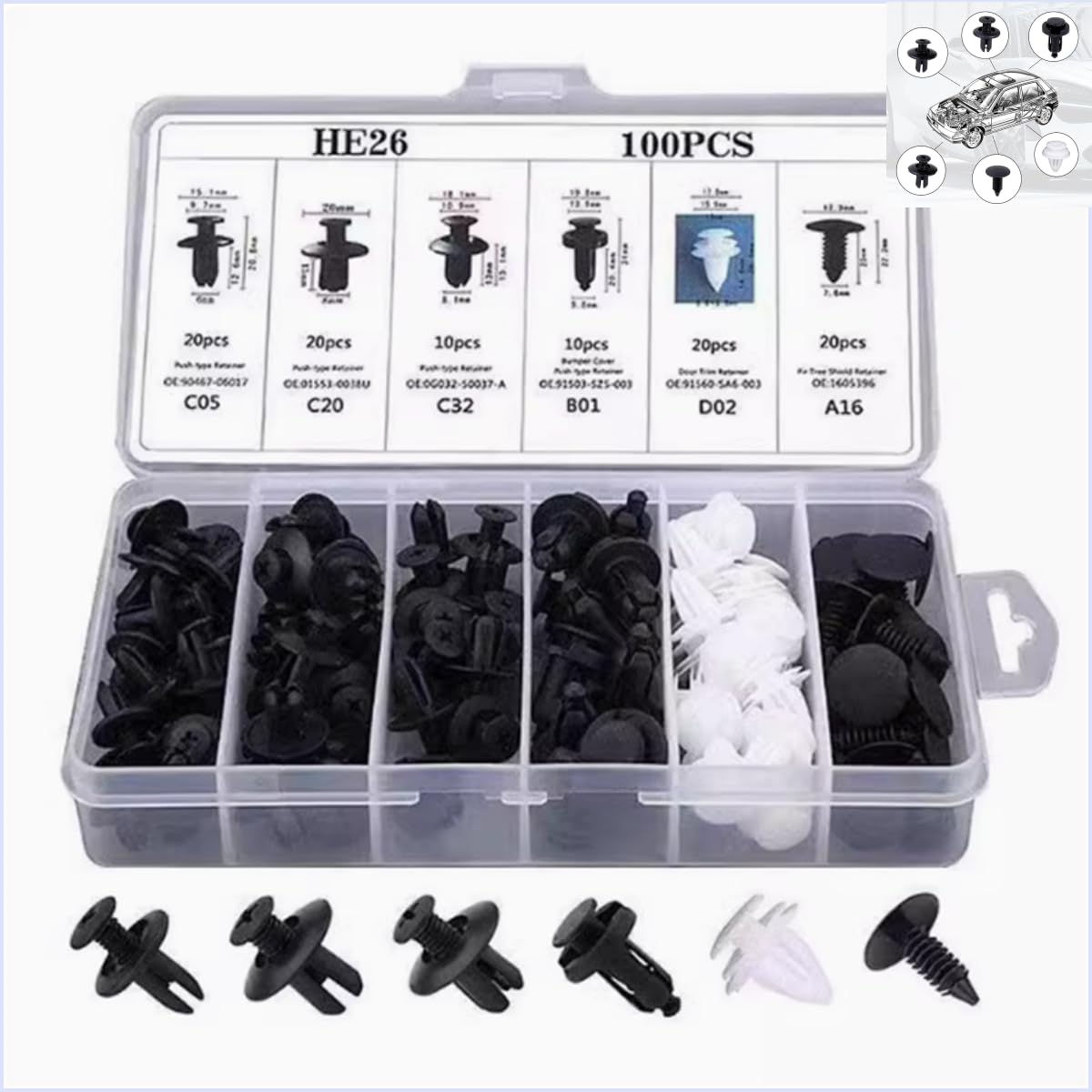 245pcs Universal Auto Body Retainer Clips & Fastener Removal Tool Set