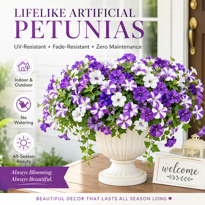 🔥 Fade-Proof, UV-Resistant Artificial Petunias – Vibrant, Colorfast Outdoor Flowers for Patio & Garden