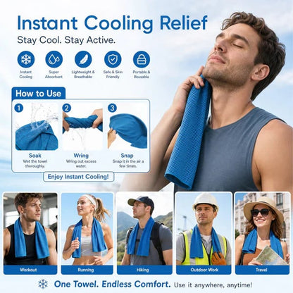 🏃❄️Cold Sweat Towel You Can Use Anywhere, Anytime! Reusable Soft Absorbent Cooling Portable