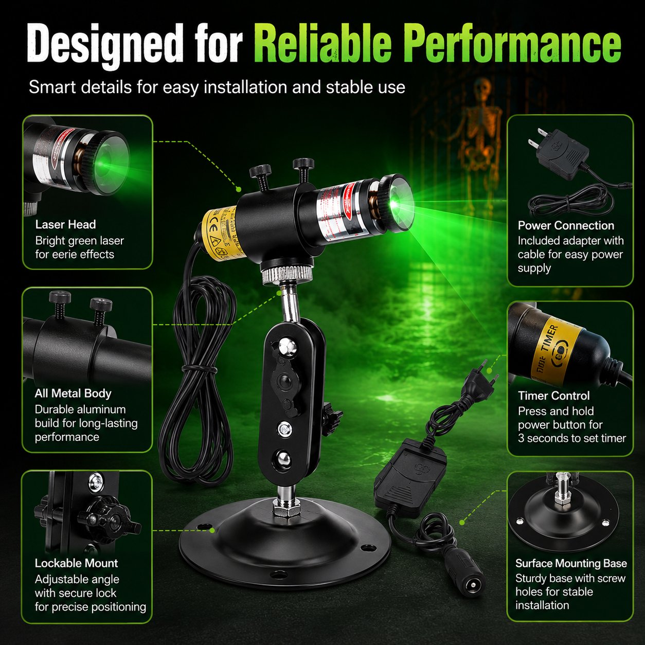 Halloween Green Laser Fog Projector for Swamp Effect