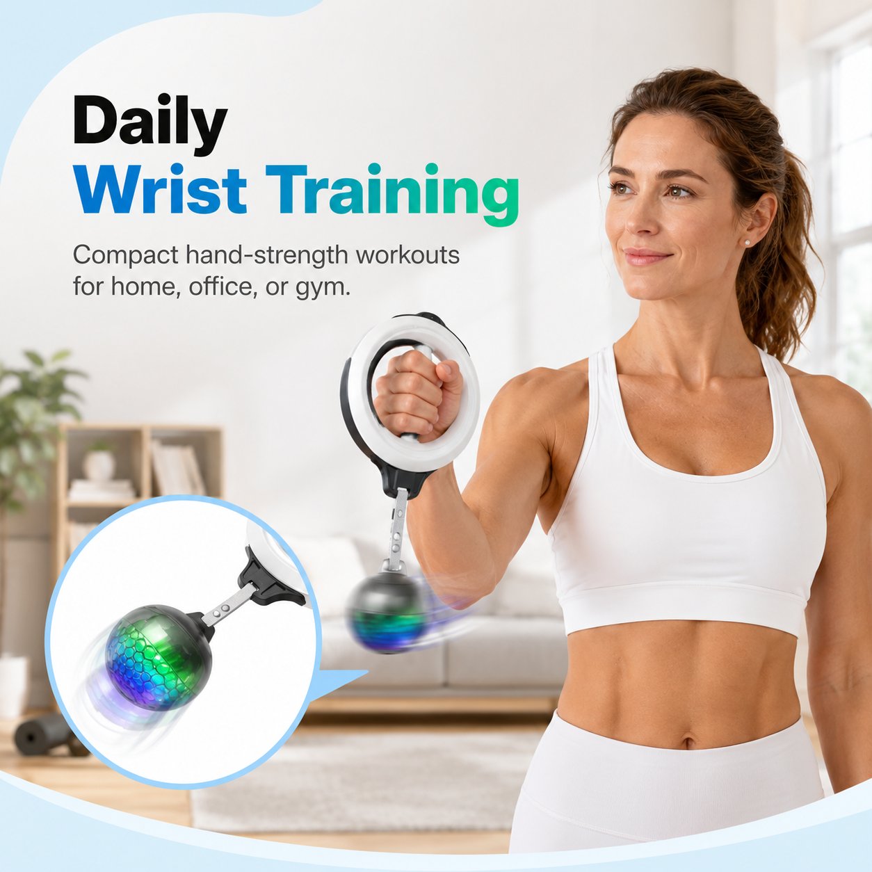 360° Rotating Wrist Strength Trainer – Portable Upper Body Fitness Exerciser
