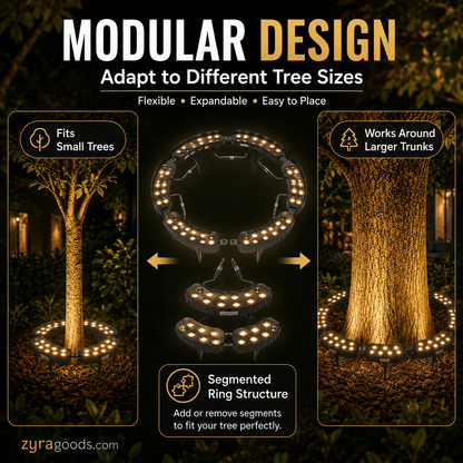 🌳💡 Ring-Shaped Solar Tree Lights – Weatherproof Outdoor Spotlights Ideal for Trees