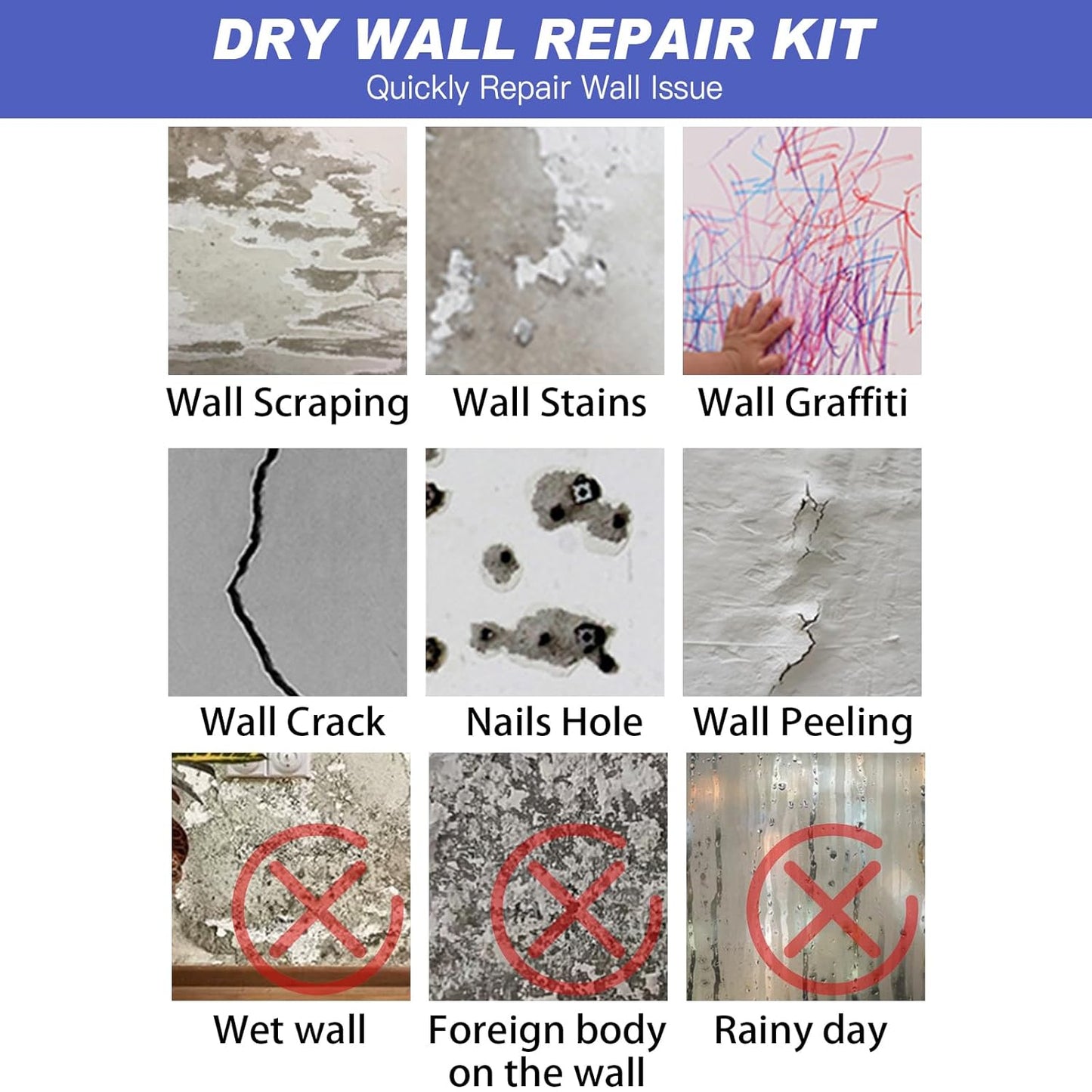 Professional Drywall Patch Repair Kit - Quick drying and Durable