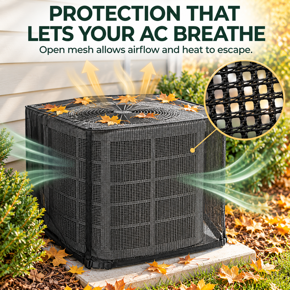 🌿 Breathable Outdoor AC Mesh Cover – Dust & Debris Protection