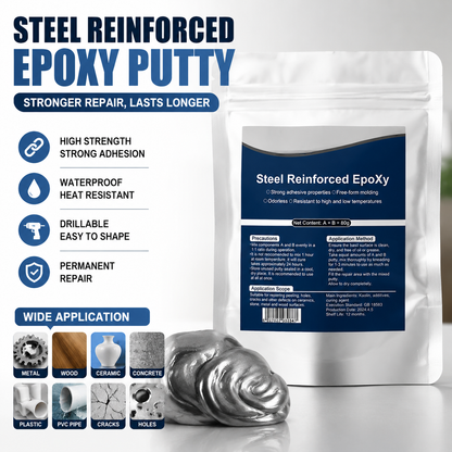 🔥HOT SALE🔥🔥Steel Reinforced Epoxy Putty – High Strength Waterproof Repair Clay for Metal, Wood, Plastic & Cracks