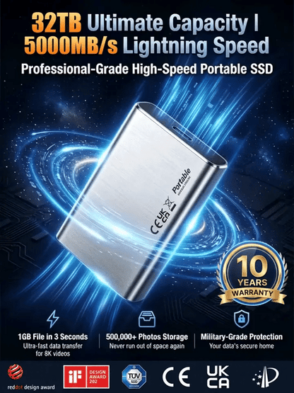 🏆Flash Sale⚡ 50K+ SOLD! Almost Gone-🔥Speed Portable SSD-Next-generation ultra-thin, high-capacity, high-speed solid-state drive