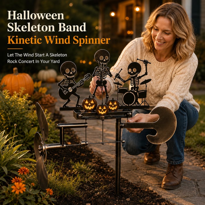 Halloween Skeleton Band Kinetic Wind Spinner