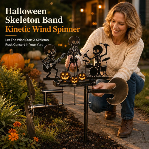 Halloween Skeleton Band Kinetic Wind Spinner
