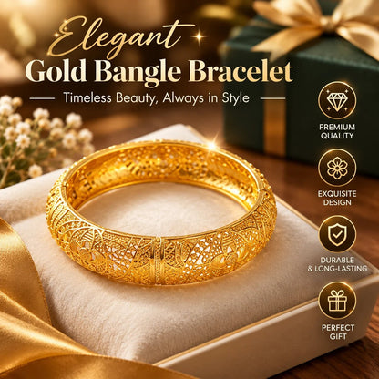 ✨18K Gold Bangle Bracelet for Women – Elegant Everyday Jewelry