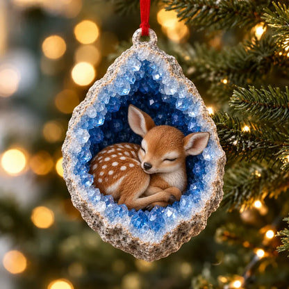 🎄Early Bird Christmas Sale 50% OFF |✨Woodland Geode Animal Ornaments – Tiny Christmas Friends Hidden in Crystal Magic