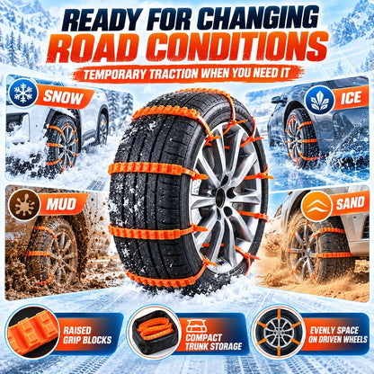 Emergency Tire Traction Straps – Quick-Install Grip for Snow, Ice & Mud
