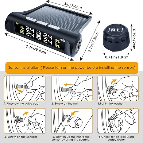 🔥Last Day Special: Solar-Powered RV/Trailer TPMS w/4 Sensors & LCD for Live Tire Pressure/Temp