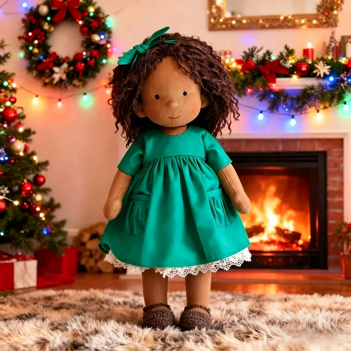 🔥 Handcrafted Waldorf Style Rag Doll, Cute Soft Fabric Doll, Perfect Gift for Girls