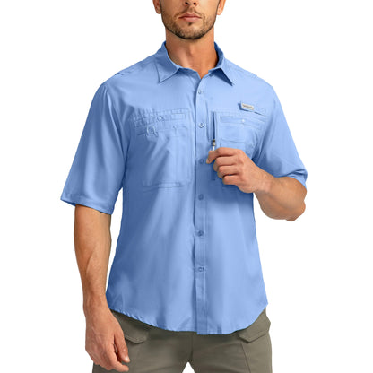 ☀️ Men’s UPF50+ Quick Dry Fishing Short Sleeve Shirt