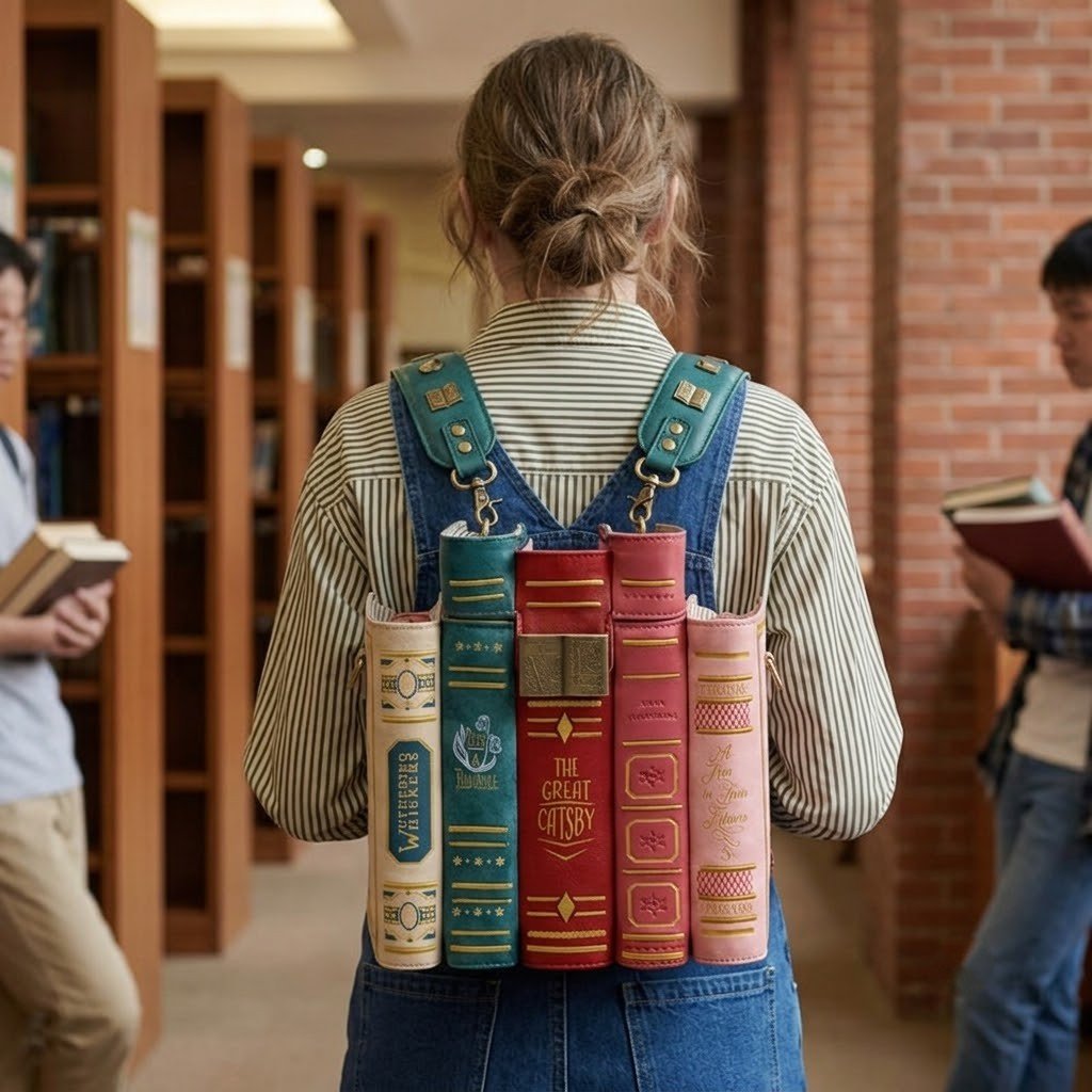 🔥2026 HOT SALE 49% OFF 📚 Vintage Stacked Book Novelty Handbag