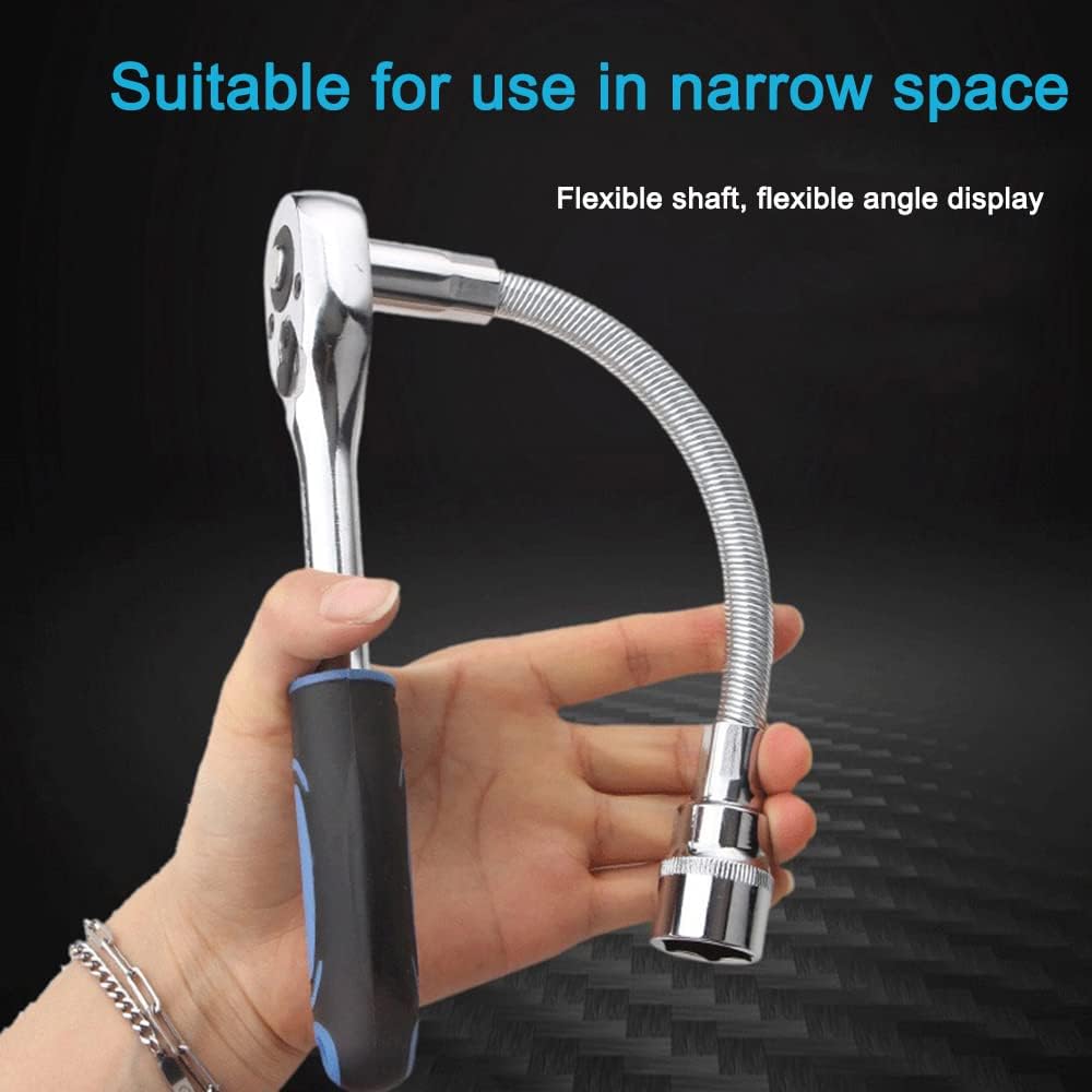 Flexible Socket Extension Rod – Heavy-Duty Bendable Drive Shaft Tool