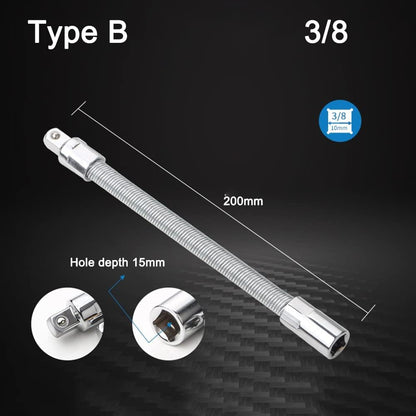 Flexible Socket Extension Rod – Heavy-Duty Bendable Drive Shaft Tool
