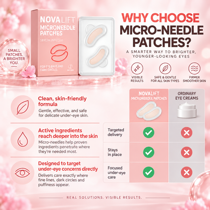 Micro Needle Eye Patches for Dark Circles & Wrinkles | Hyaluronic Acid Under Eye Treatment
