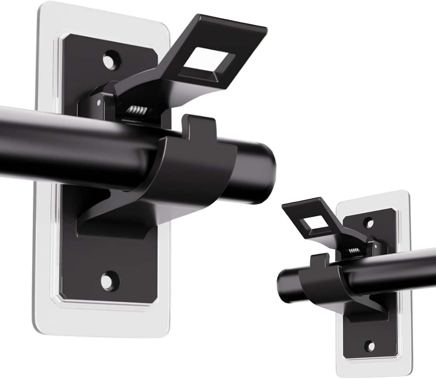 No Drill Clear Curtain Rod Brackets 4 Pcs Self-Adhesive Mount Nail Free Hangers for Bathroom, Bedroom, Hotel