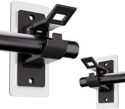 No Drill Clear Curtain Rod Brackets 4 Pcs Self-Adhesive Mount Nail Free Hangers for Bathroom, Bedroom, Hotel