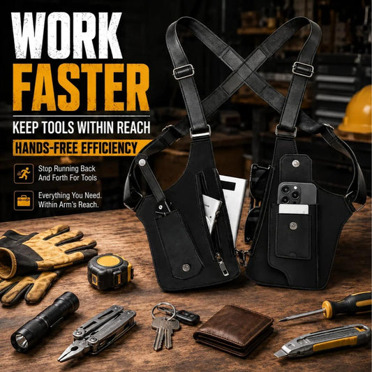 Double Strap Anti-Theft PU Leather Chest Bag