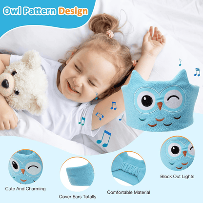 🔥HOT SALE 49% OFF🧒🎧Kids Bluetooth Sleep Mask Headband – 😴✨Super Soft Fleece With Thin Wireless Music Speakers for Travel Nap Bedtime