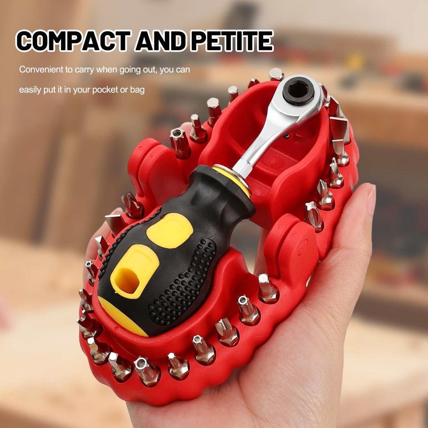 🛠️Tooth-Shaped Bit Holder – 28-Piece DIY Screwdriver Bit Set