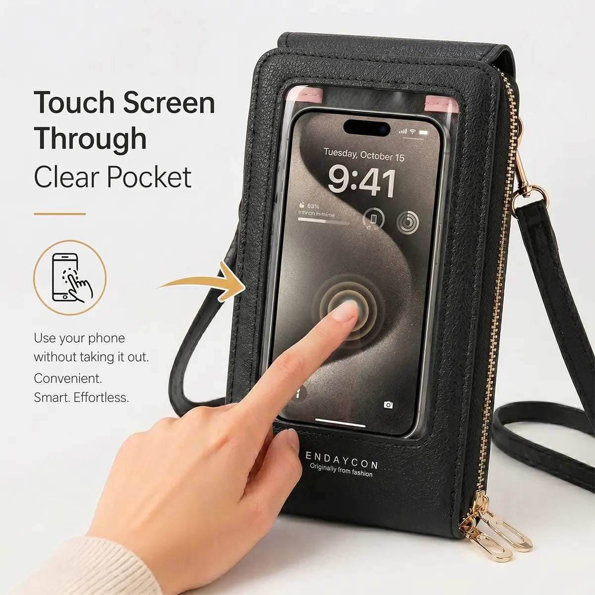Women's Minimalist Touchscreen Crossbody Phone Wallet Bag - Multi-Color, Water-Resistant