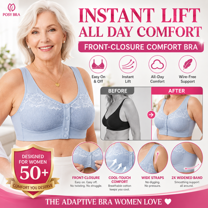 Posy Bra -Front Closure Breathable Cotton Lifting Bra for Seniors