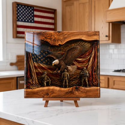 Veteran Tribute Cutting Board – Patriotic Military Memorial Kitchen Decor Gift For Heroes Who Served