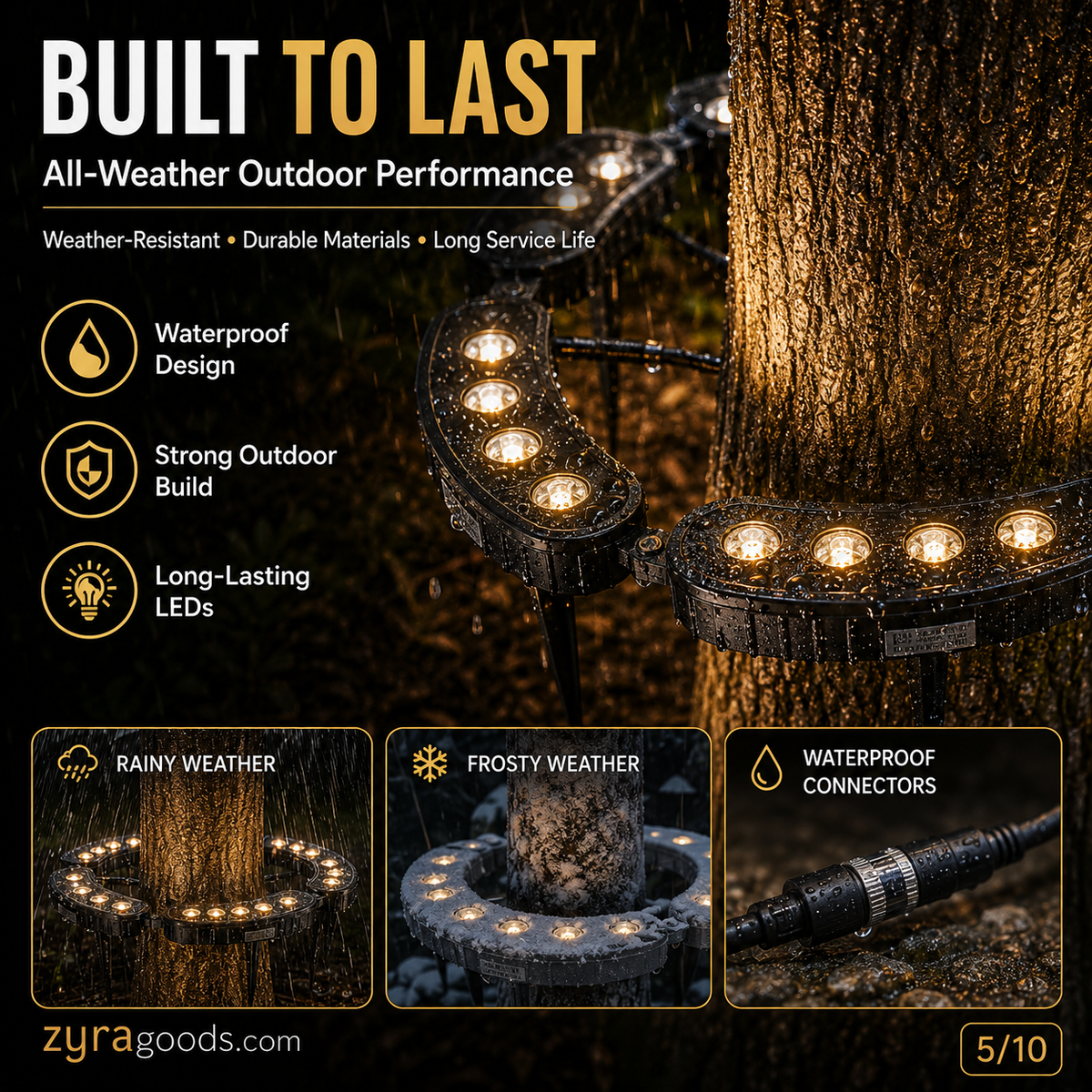 ✨Modular Ring Tree Landscape Lights – 360° Outdoor Uplighting for Trees & Columns