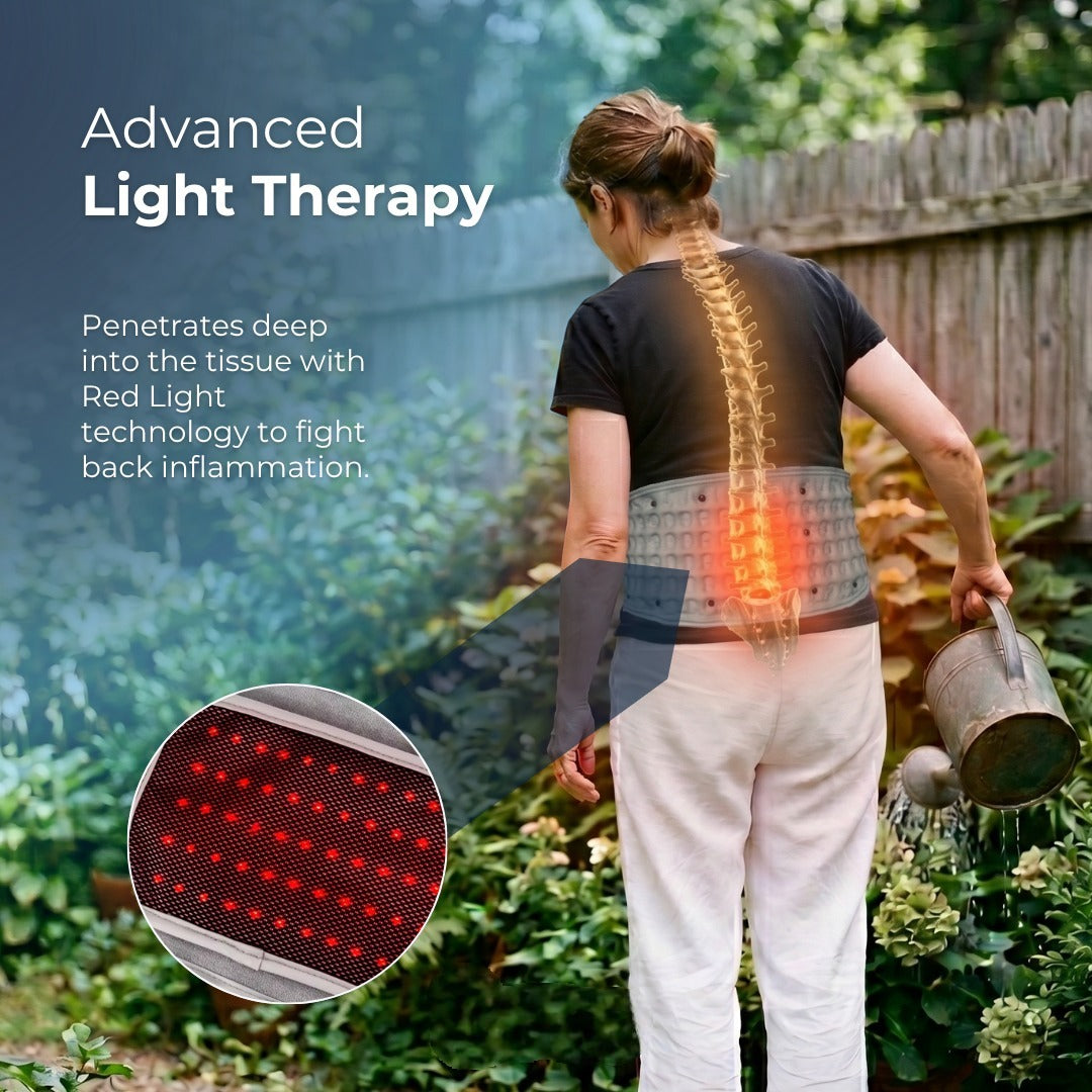4-in-1 Cordless Lumbar Decompression Belt with Red Light Therapy & Heat