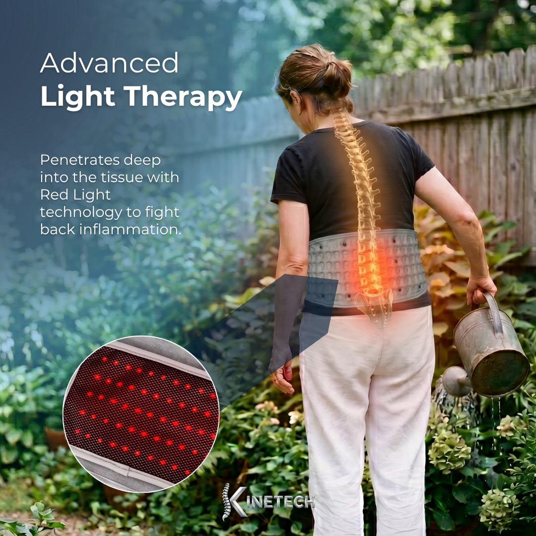 4-in-1 Cordless Lumbar Decompression Belt with Red Light Therapy & Heat