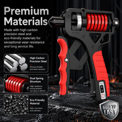Adjustable Grip Strengthener with Digital Counter-5-165KG Heavy Resistance Hand & Forearm Trainer