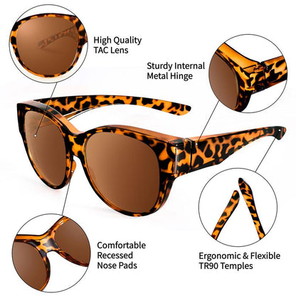 Over Prescription Sunglasses, Oversized Square Full-Rim Plastic Frames
