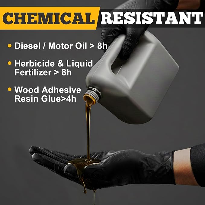 Industrial Black Nitrile Diamond Texture Grip Gloves