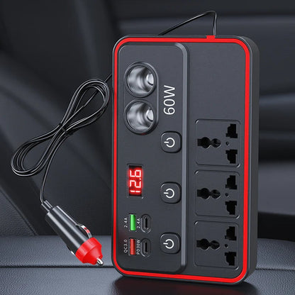 🔥HOT SALE 49% OFF✨🚗Multifunctional Car Charger with AC Outlets & USB