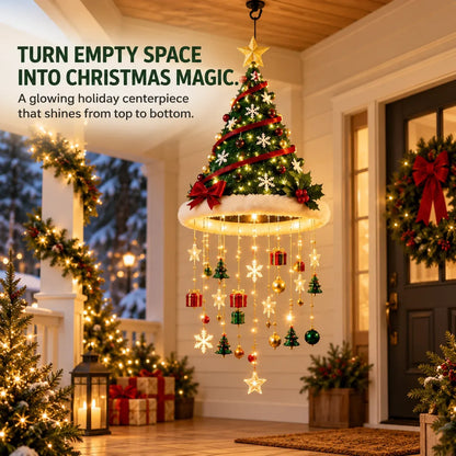 🎅 Lighted Santa Hat Hanging Chandelier 🎄