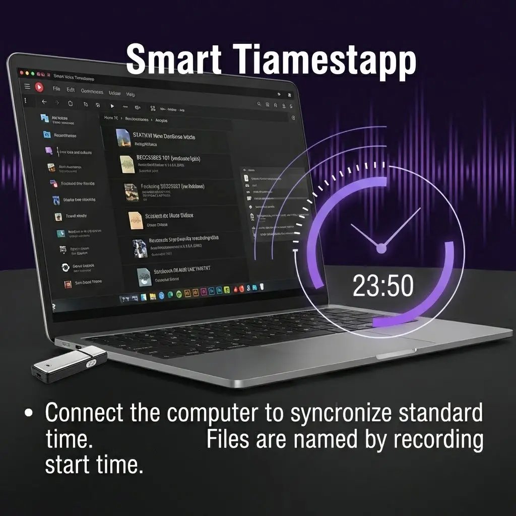 USB Flash Drive Voice Recorder 2-in-1 – Voice Activated, Smart Noise Reduction, Scheduled Recording,Auto File Save