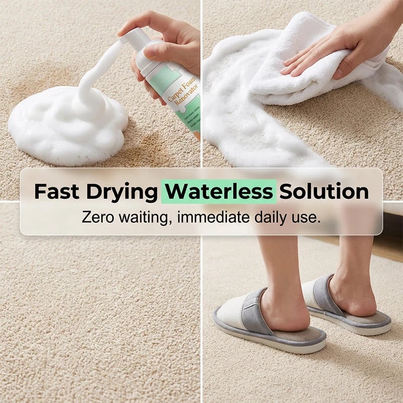 🔥BUY 1 GET 1 FREE 🧼 Waterless Carpet Foam Stain Remover – Lift, Wipe & Refresh