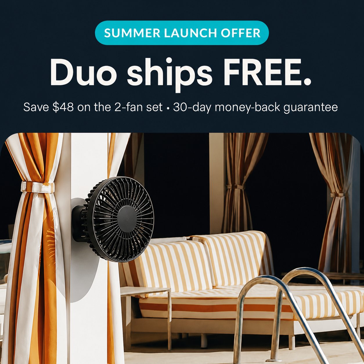 Magnetic Golf Cart Fan