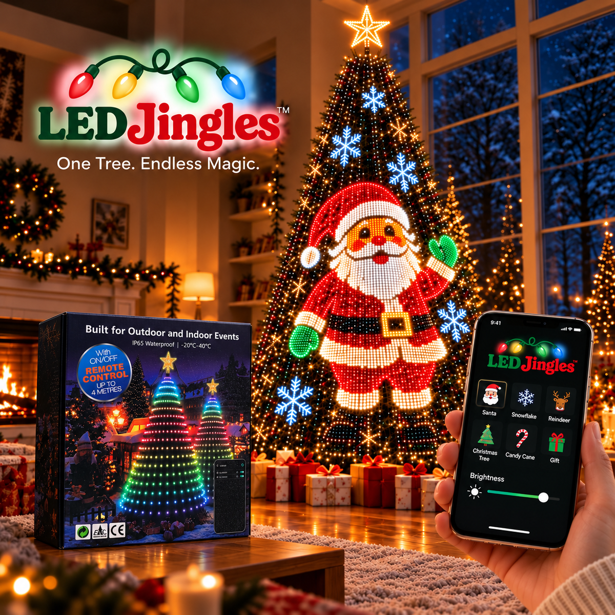 🎄✨Smart RGB Christmas Tree Waterfall Lights | DIY Patterns, Music Sync & App Control