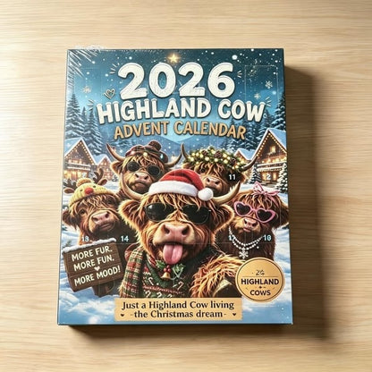 🐂🎄 2026 Highland Cow 24‐Day Christmas Advent Calendar Collectible 3D Figurines