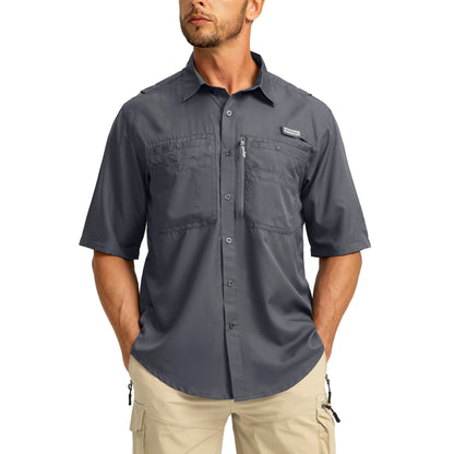 ☀️ Men’s UPF50+ Quick Dry Fishing Short Sleeve Shirt