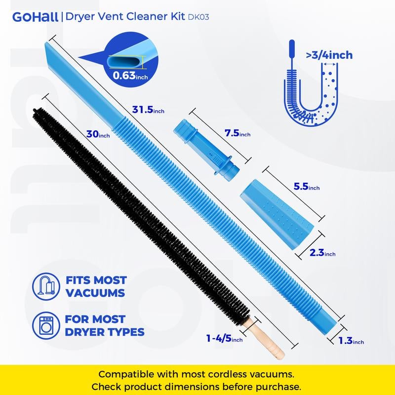 Dryer Vent Cleaner Kit 2 Pieces Compatible with All Vacuum Cleaners