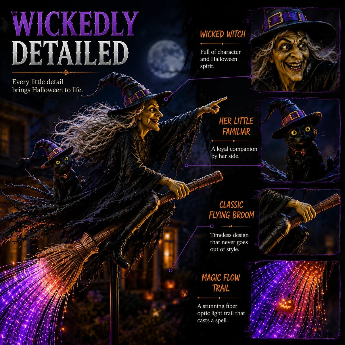 Last Day 50% OFF - Witch’s Magic Trail™ ✨ Solar Fiber Optic Yard Light