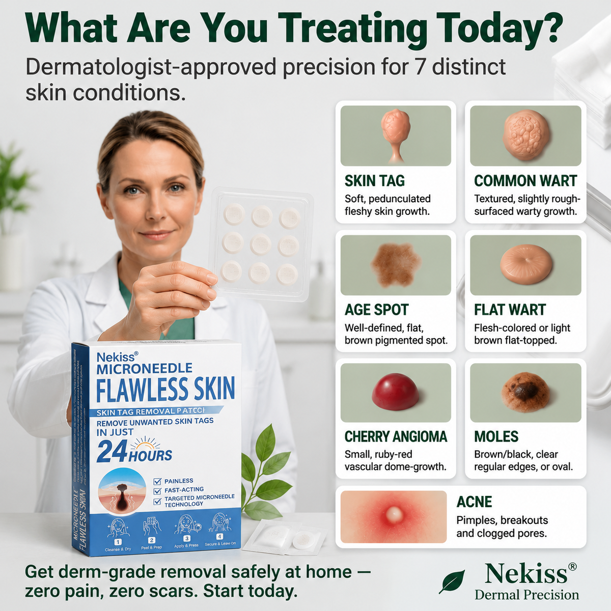 👩‍⚕️👪 𝐎𝐟𝐟𝐢𝐜𝐢𝐚𝐥 𝐒𝐭𝐨𝐫𝐞 | 𝑵𝐞𝒌𝐢𝐬𝐬® 🌿 𝐁𝐨𝐭𝐚𝐧𝐢𝐜𝐚𝐥 𝐌𝐢𝐜𝐫𝐨𝐧𝐞𝐞𝐝𝐥𝐞 𝐇𝐲𝐝𝐫𝐨𝐜𝐨𝐥𝐥𝐨𝐢𝐝 𝐏𝐚𝐭𝐜𝐡 (𝐅𝐨𝐫 𝐒𝐤𝐢𝐧 𝐓𝐚𝐠𝐬, 𝐒𝐦𝐚𝐥𝐥 𝐒𝐤𝐢𝐧 𝐆𝐫𝐨𝐰𝐭𝐡𝐬, 𝐖𝐚𝐫𝐭𝐬, 𝐌𝐨𝐥𝐞𝐬, 𝐀𝐠𝐞 𝐒𝐩𝐨𝐭𝐬 & 𝐏𝐢𝐠𝐦𝐞𝐧𝐭𝐚𝐭𝐢𝐨𝐧 𝐂𝐨𝐧𝐜𝐞𝐫𝐧𝐬)