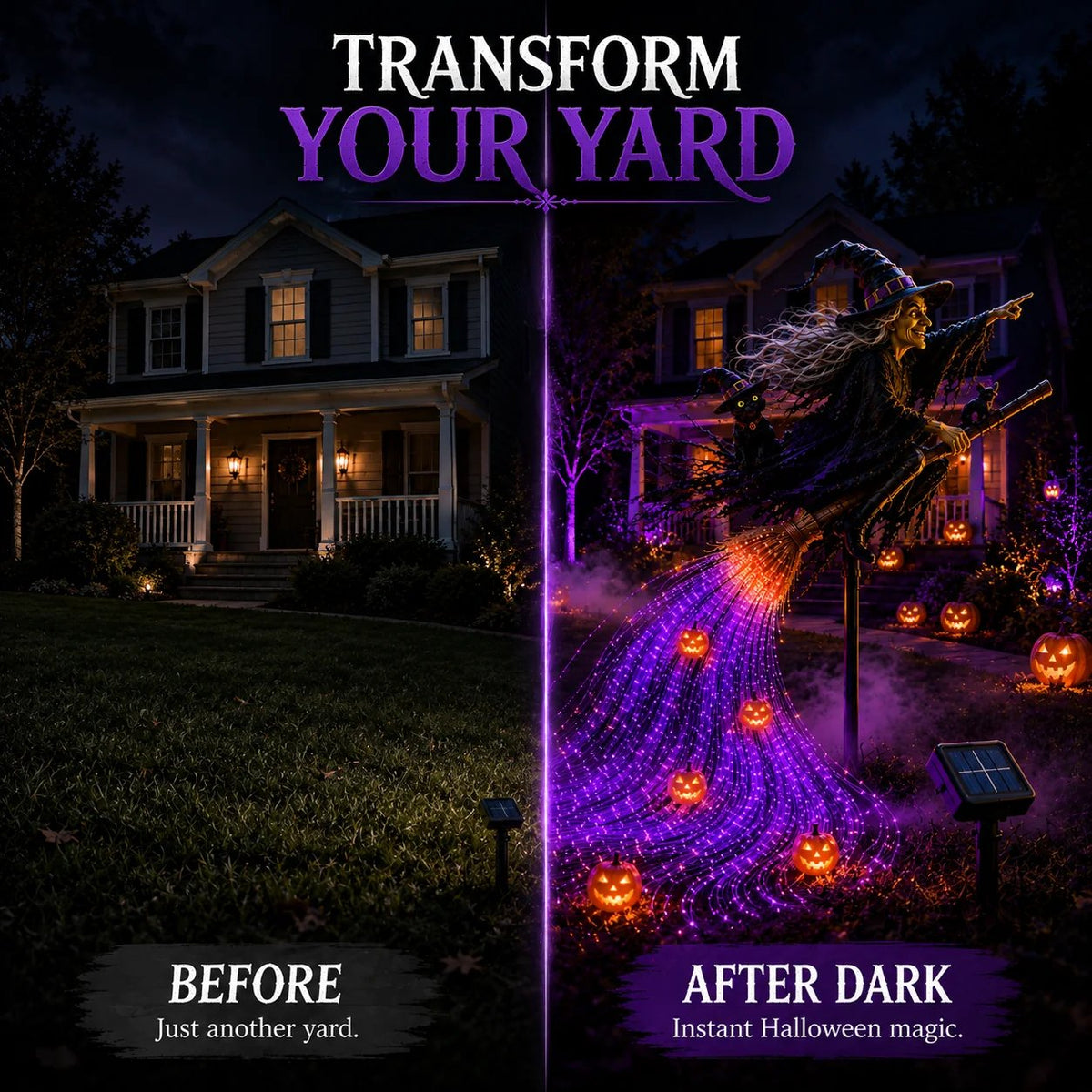 Last Day 50% OFF - Witch’s Magic Trail™ ✨ Solar Fiber Optic Yard Light