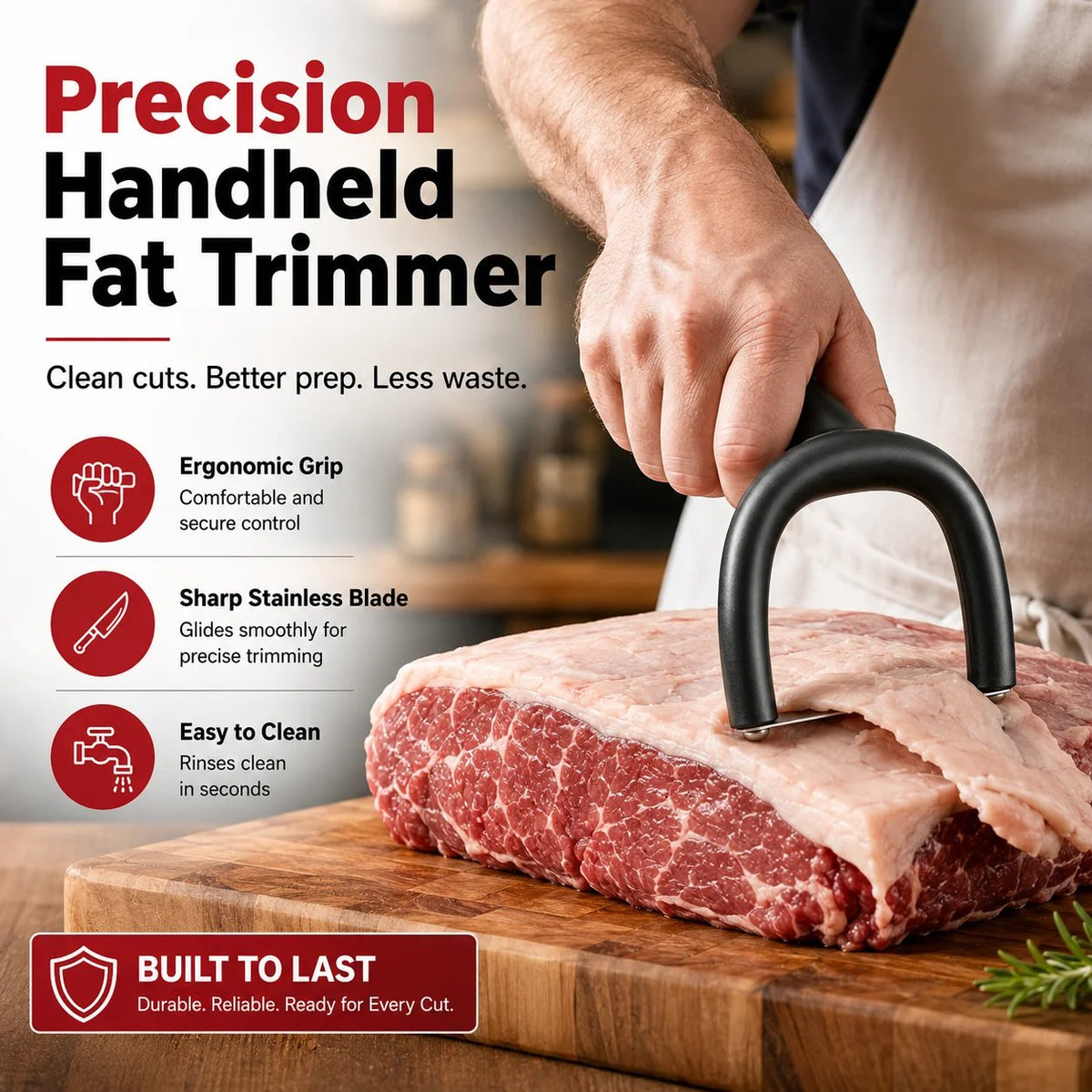 🥩 Handheld Fat Trimmer for Beef & Pork BBQ Prep