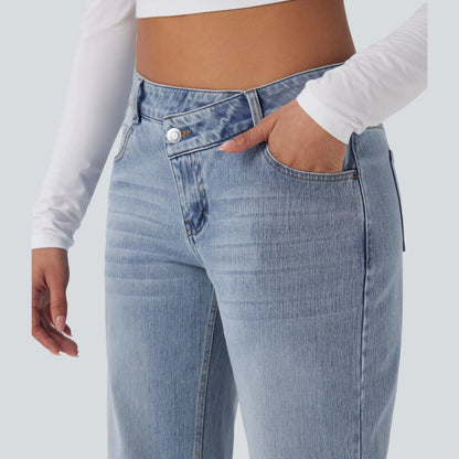Halara Flex Low-Rise Straight-Leg Casual Jeans, 94% Cotton